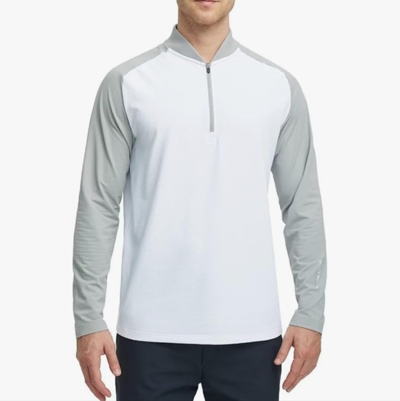 Michel Rouen Other - Michel Rouen Men's Performance White and Gray Quarter-Zip Pullover Size XL